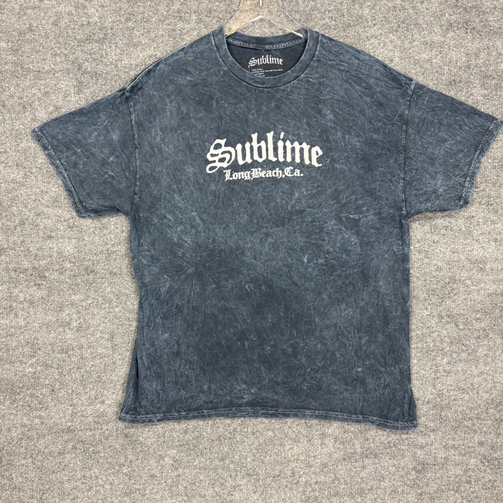 Sublime Band Tee Mens Large Blue Long Beach CA T-Shirt Boombox Graphic Retro - Picture 2 of 8